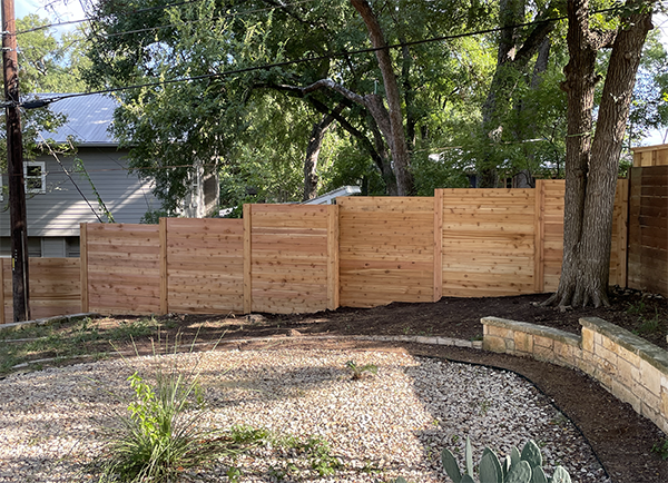 Wood fence installation in Lake Travis area